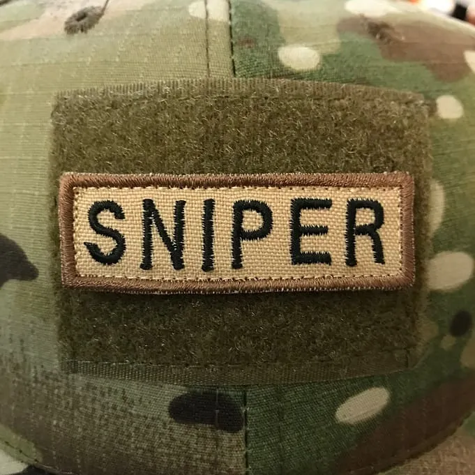ASN – Tab Sniper – Velcro Patch – 6×2 cm · Tan / FDE