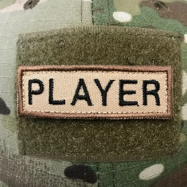 ASN – Tab Player – Velcro Patch – 6×2 cm · Tan / FDE