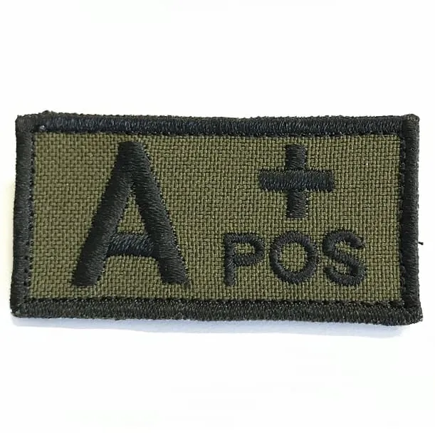 ASN – EMB Velcro Blood Type Patch A-Pos · Verde / OD