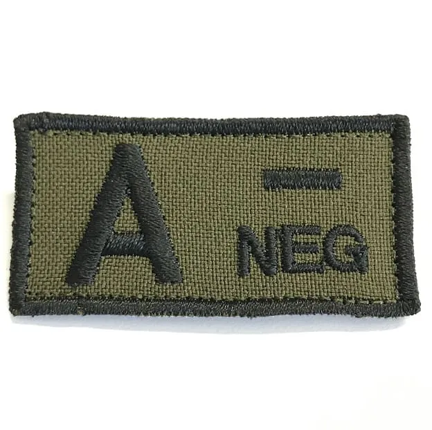 ASN – EMB Velcro Blood Type Patch A-Neg · Verde / OD