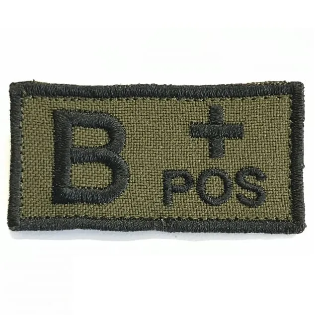 ASN – EMB Velcro Blood Type Patch B-Pos · Verde / OD