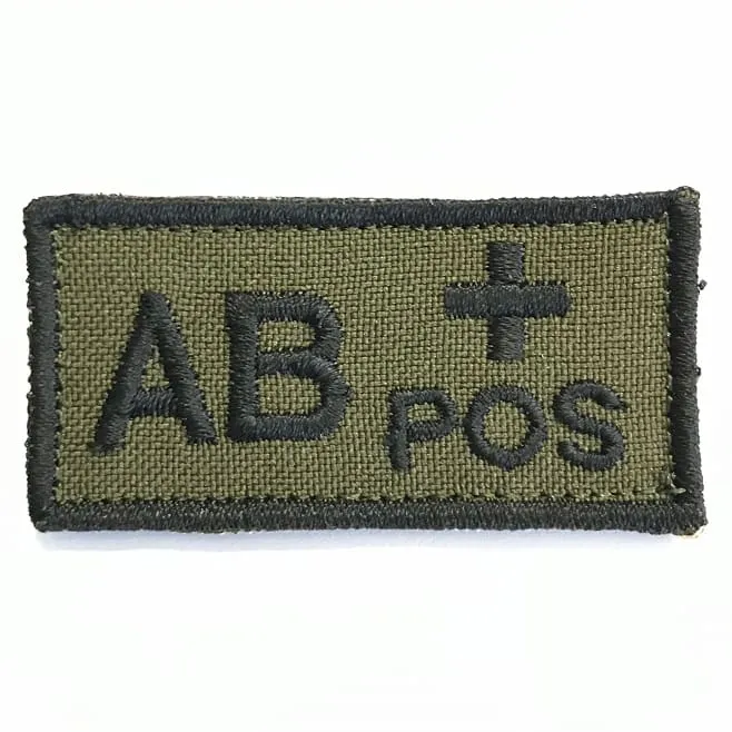 ASN – EMB Velcro Blood Type Patch AB-Pos · Verde / OD