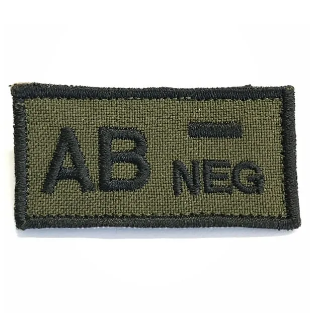 ASN – EMB Velcro Blood Type Patch AB-Neg · Verde / OD