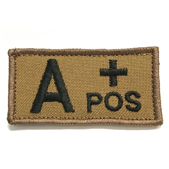 ASN – EMB Velcro Blood Type Patch A-Pos · Tan / FDE