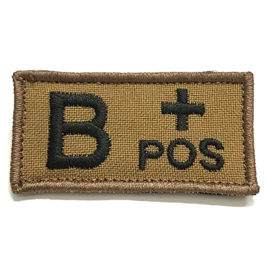 ASN – EMB Velcro Blood Type Patch B-Pos · Tan / FDE