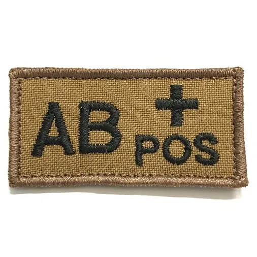 ASN – EMB Velcro Blood Type Patch AB-Pos · Tan / FDE