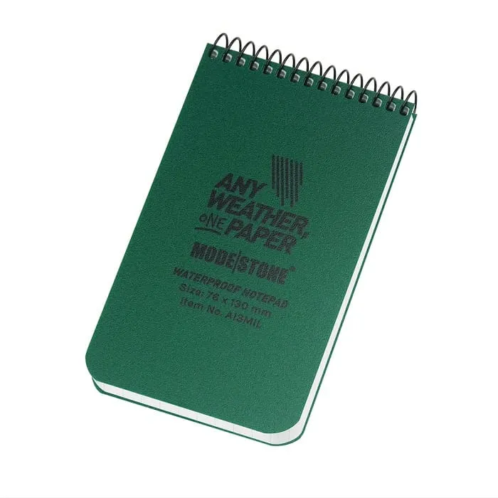 Waterproof Notebook – 76 x 130 mm – 50 Sheets (Groen)