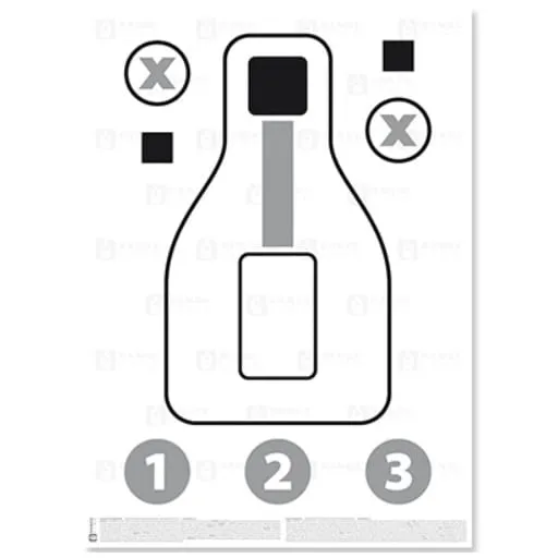 Pistol Excercise/Qualification Target – 10 St · Negro