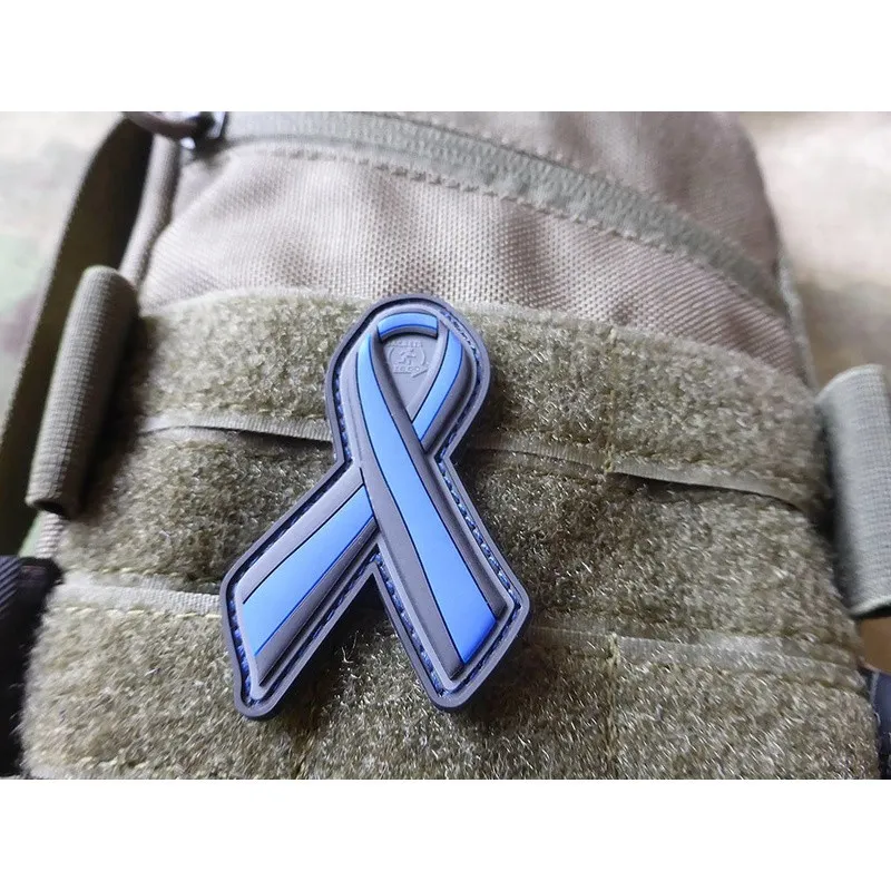 JTG Thin Line Ribbon Rubber Patch Color · Azul