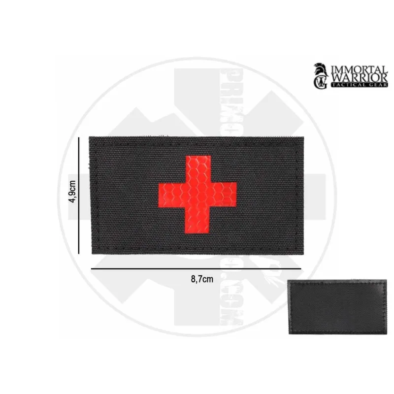 Immortal Warrior Cross - Reflective patchBlack · Red red