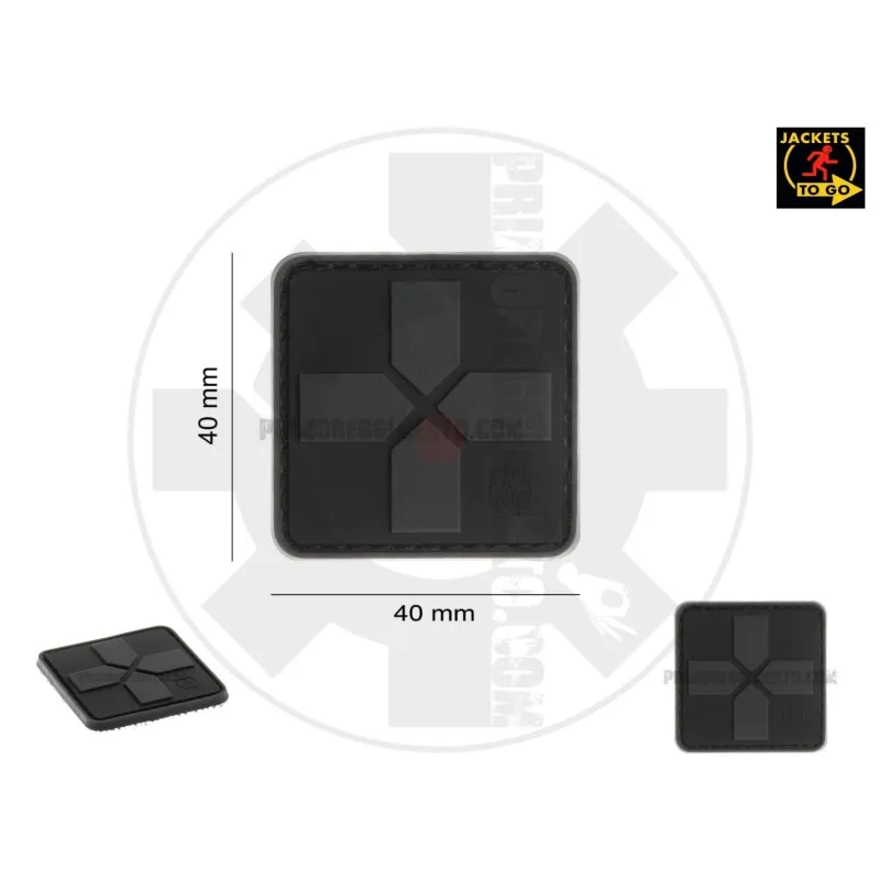 JTG Cross Rubber Patch 40mm Blackops · Rojo