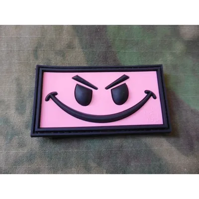 Evil Smile Rubber Patch - Pink - JTG