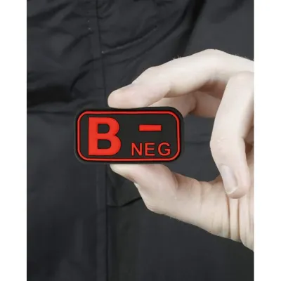B Neg Rubber Bloodtype Blackmedic Patch - vario