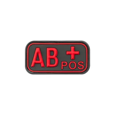 AB Pos Rubber Blackmedic Bloodtype Patch - vario