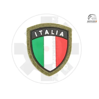 Scudetto Italia in Gomma con Sfondo Militare - Defcon 5