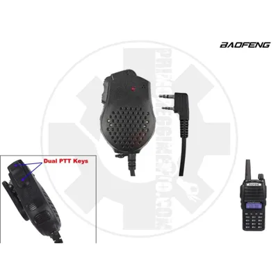 Microfono Altoparlante Dual PTT UV-82 - Baofeng
