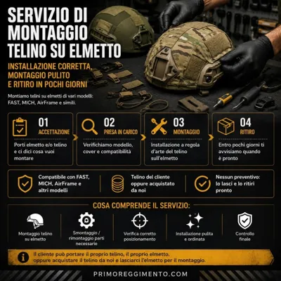 Servizio Di Montaggio Telino Su Elmetto FAST - PRIMOREGGIMENTO.COM