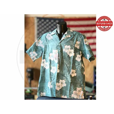 Camicia Hawaiana Ibisco Turchese XL Tall USATO - vario