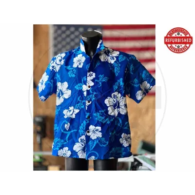 Camicia Hawaiana Hibiscus Blu XL USATO - vario