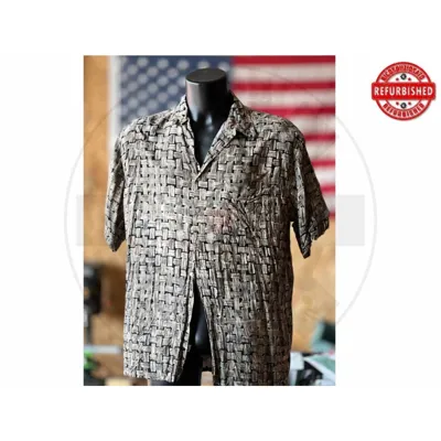 Camicia Hawaiana Geometrica Marrone XL USATO - vario