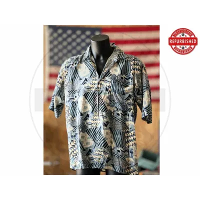 Camicia Hawaiana Geometrica Blu XL USATO - vario