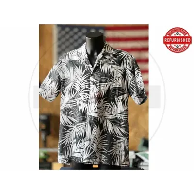 Camicia Hawaiana Foglie Bianche e Nere L USATO - vario