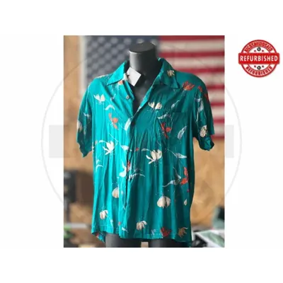 Camicia Hawaiana Fiori Petrolio XL USATO - vario