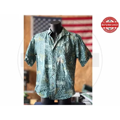 Camicia Hawaiana Fantasia Tiki Blu L USATO - vario