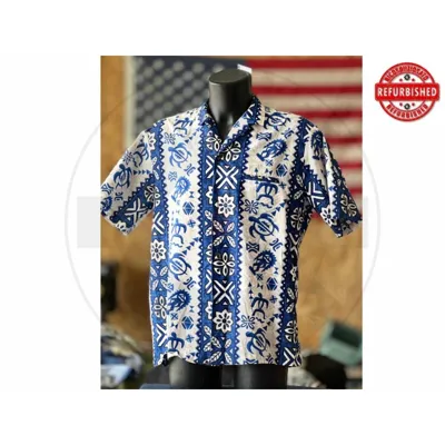 Camicia Hawaiana Blu Tribal Hawaii L USATO - vario