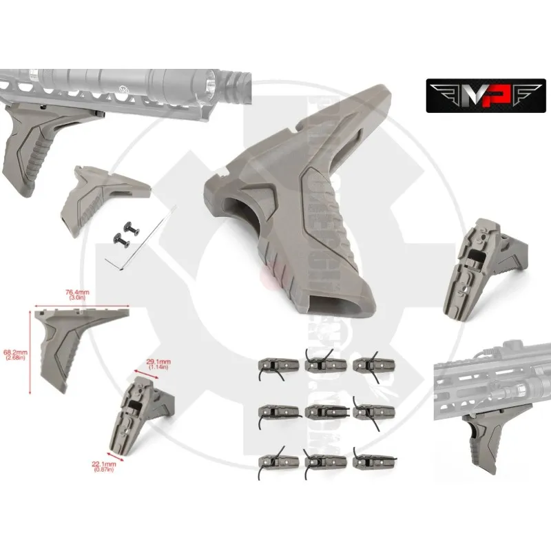 MP Airsoft Link Angled Hand Stop M-LOK / KeyMod · Tan / FDE