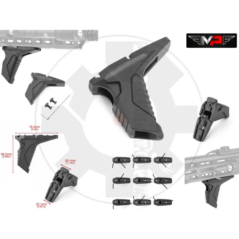 MP Airsoft Link Angled Hand Stop M-LOK / KeyMod · Negro
