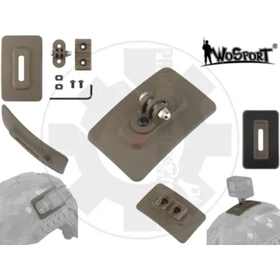Attacco Slitta/Gopro per Velcro Elmetti - Wosport