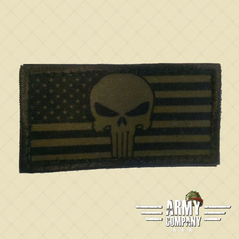 Patch Vlag USA Punisher · Od green