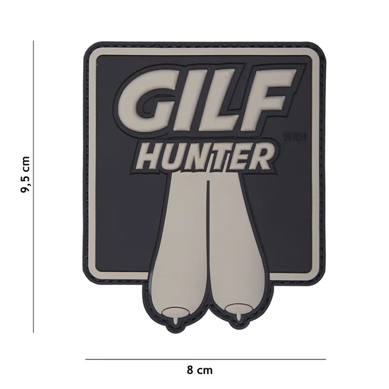 Embleem 3D PVC GILF Hunter – Zwart – Groot