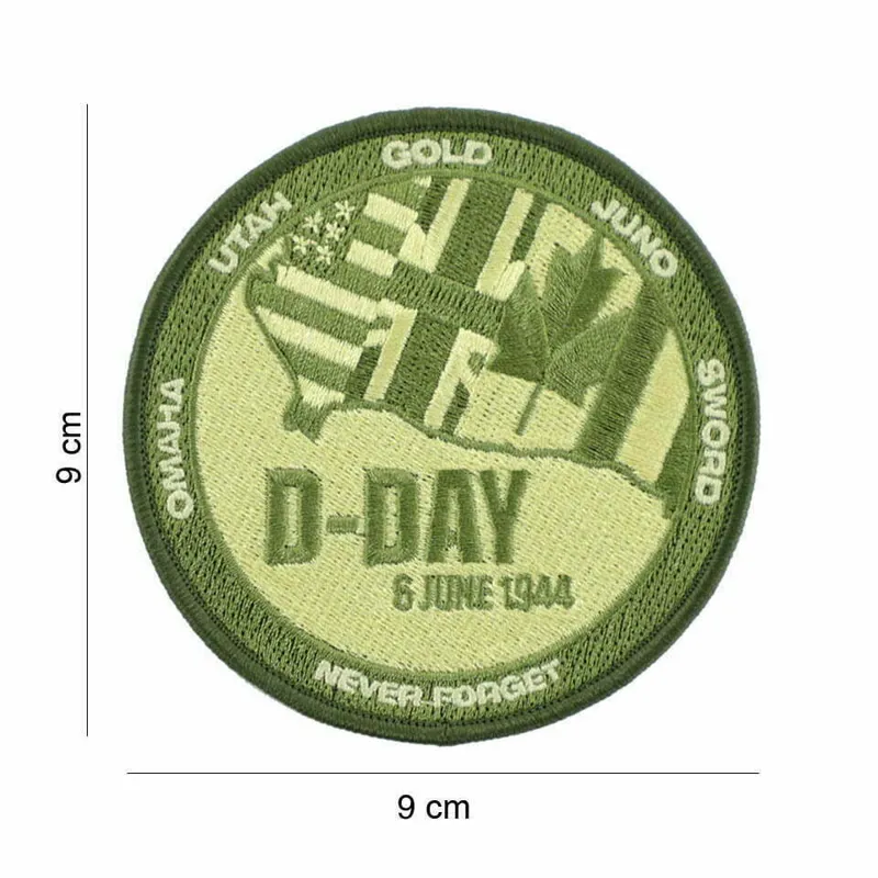 Embleem Stof D-Day Never Forget Groen