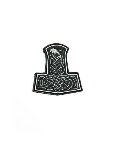 JTG Dragon Thors Hammer Velcro Patch · Black white