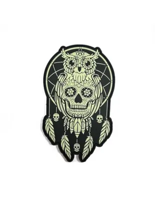 Calavera Owl Dreamcatcher Velcro patch - Glow - JTG
