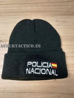 Gorro de Punto para el Frio ‘Policía Nacional’ con Bandera