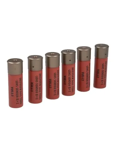 Cyma M870 Shell 30 rds 6 Pack · Rojo