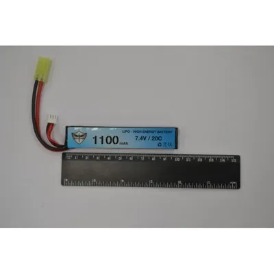 1100mAh LIPO 7.4V 20C Stick 13.3 x 21x102mm - Black Storm