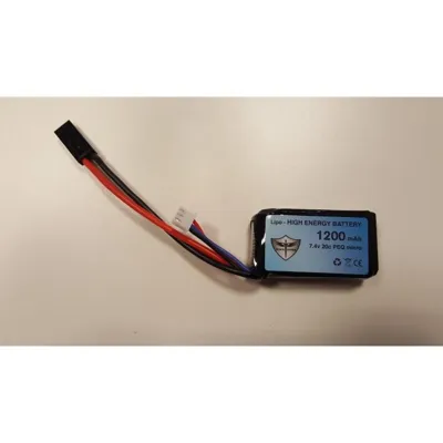 1200mAh LIPO 7.4V 20C PEQ Micro 19.8 x 31 x 54mm - Black Storm