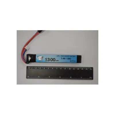 1300mAh LIPO 7.4V 20C STICK13.5 x 21 x 128mm - Black Storm