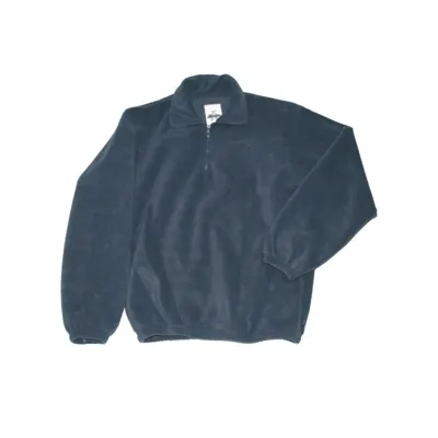 Felpa in Pile Mezza Zip Blu - Hunter