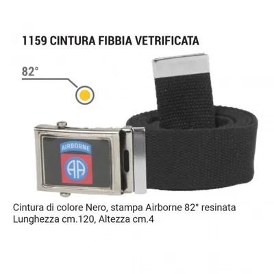 Cintura Fibbia Vetrificata Airborne 82° - Lunghezza 120 - SBB