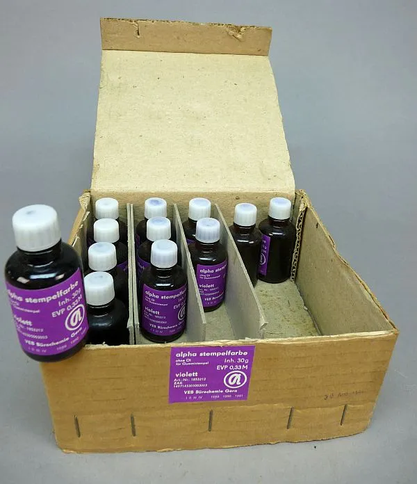 Vintage DDR Stempelinkt – “Alpha Stempelfarbe” Violet