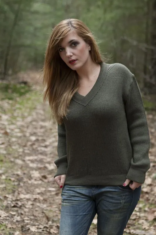 Vintage Trui / Pullover Met V Hals