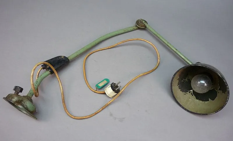 Industriële Vintage DDR Fabriekslamp
