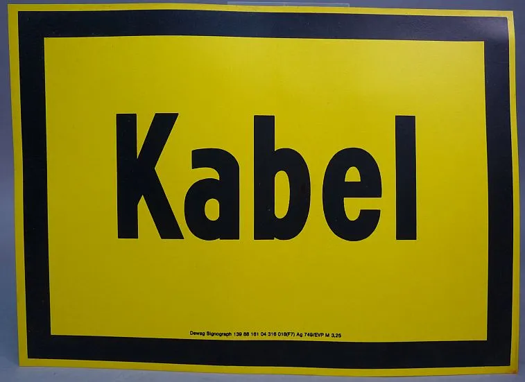 DDR Waarschuwingsbord,,Kabel