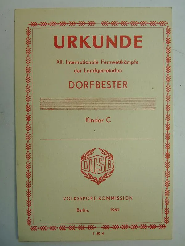 DDR Oorkonde,,Dorfsbeste