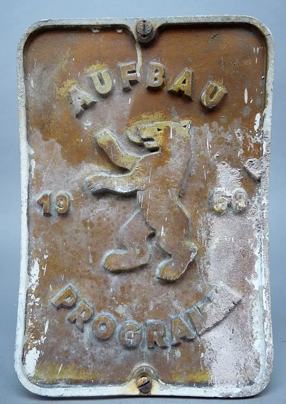 Aluminium Bord,,Aufbau Programm Berlin 1960